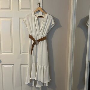 Zara White Goddess Dress Size S